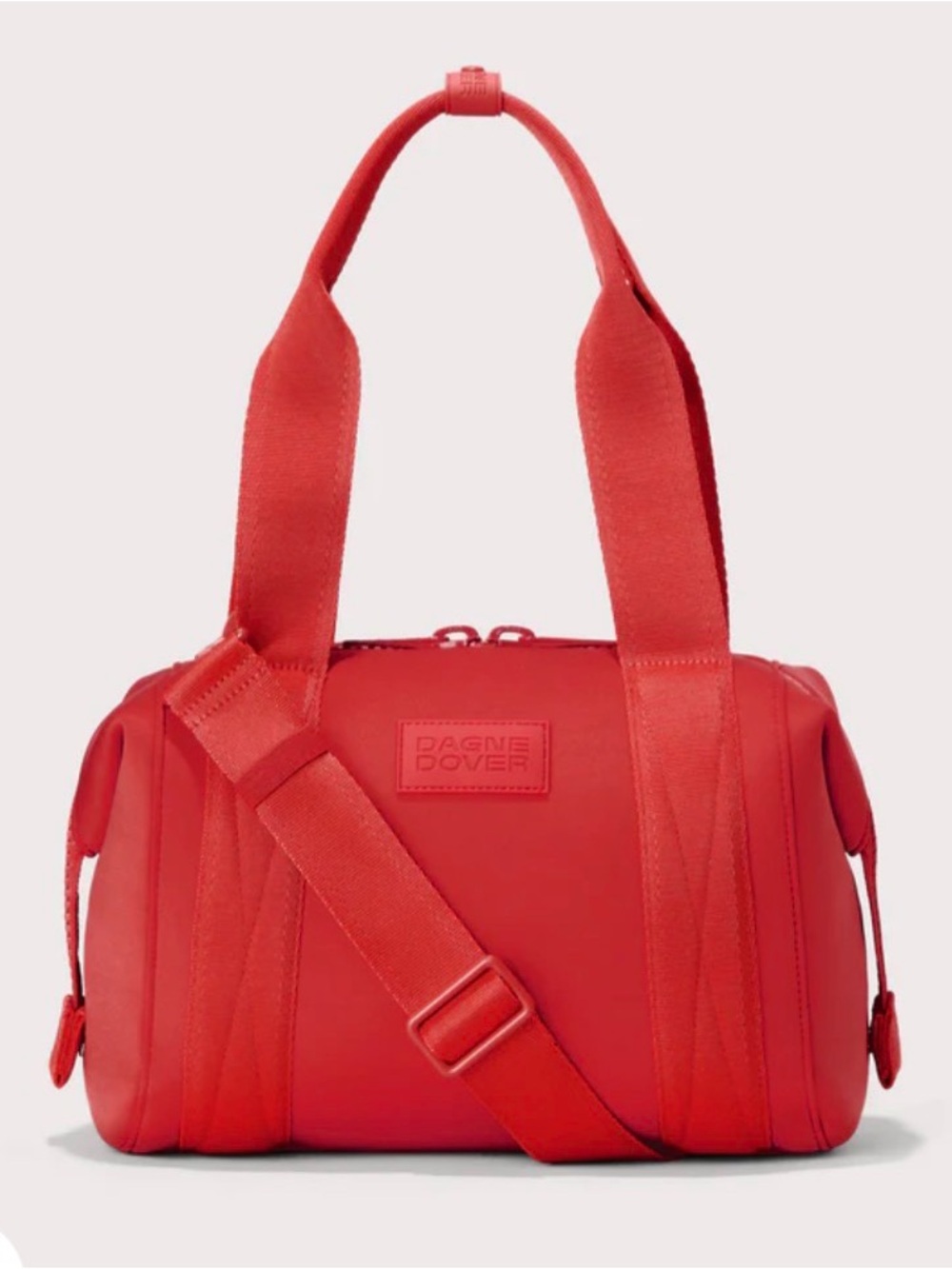 NWT Dagne Dover Small LANDON NEOPRENE CARRYALL BAG in seasonal Cherry